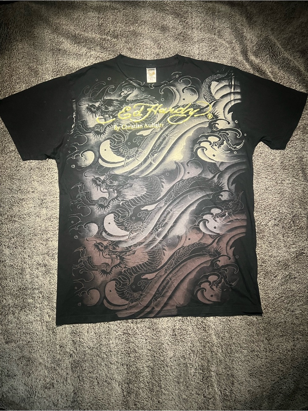 VTG Y2K Ed Hardy AOP tee